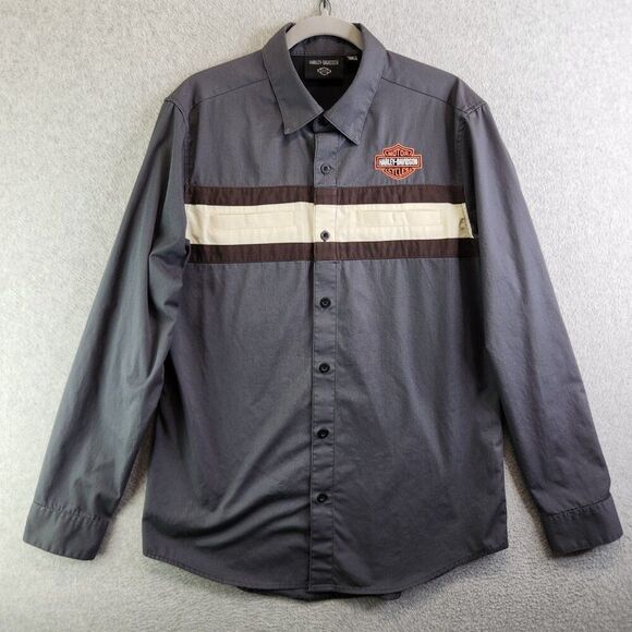 Harley Davidson Shirt Mens M Performance Colorblock Racing Pit Crew Garage Bike - Picture 16 of 16